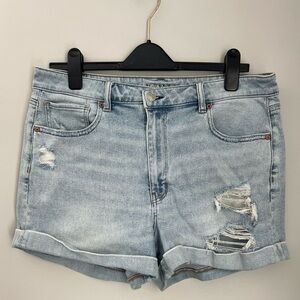 American Eagle Outfitters Blue Jean Shorts Distressed Style